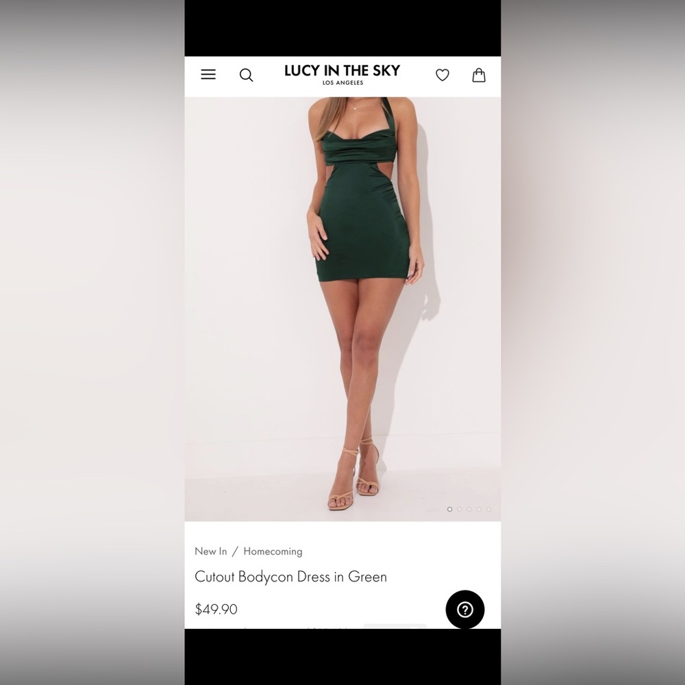 Elegant Green Satin Mini Dress
